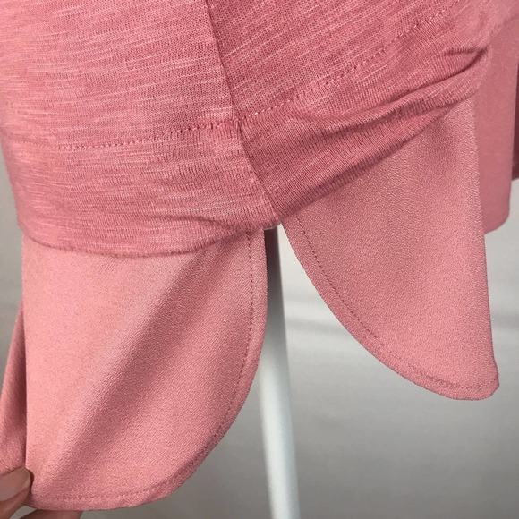 J Crew Shirt Women Small Pink Sheer Slit Hem Keyhole Back Blouse Top Lightweight - Picture 7 of 10